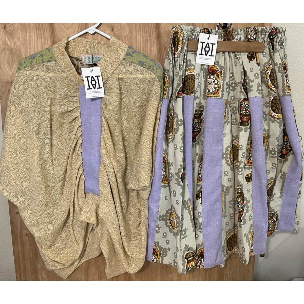 Tata Christiane Womens Deconstructed Oversize Art To Wear Skirt Shirt  One Size